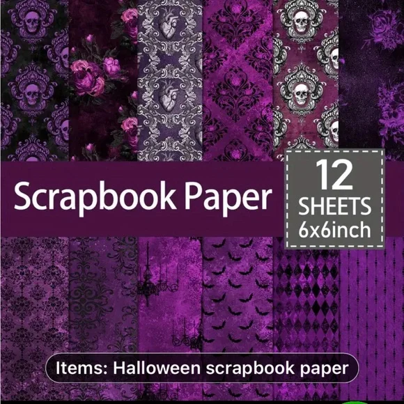 (3 for $20)Halloween Scrapbook Paper Pad - 12 Sheets, 6x6 Inch - Picture 1 of 5
